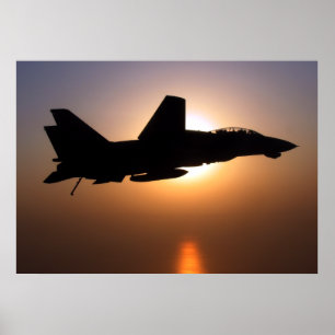 Poster F14 Sur La Patrouille Du Coucher Du Soleil