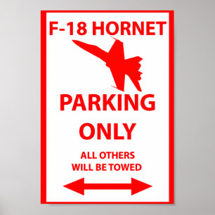 Poster F18 Hornet Parking Only Sign
