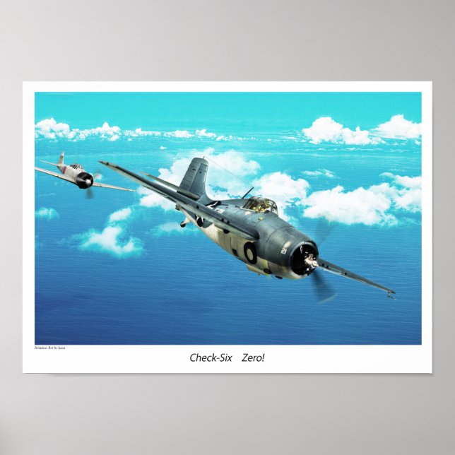Poster F4F Wildcat"Check six.Zero !" (Devant)