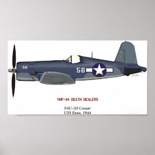 Poster F4U-1D Vought Corsair "Sun Setter"