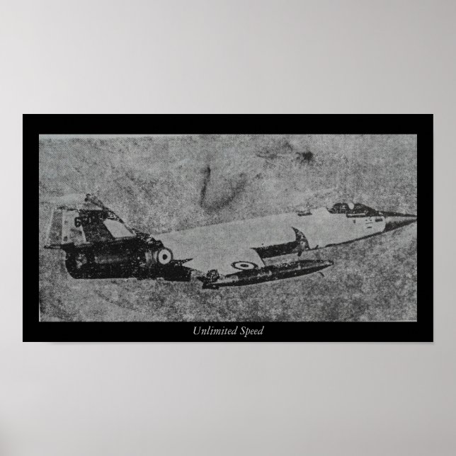 Poster F-104 Starfighter, avion de chasse photo ancienne (Devant)