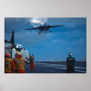Poster F-14 Tomcat débarquant sur le porte-avions