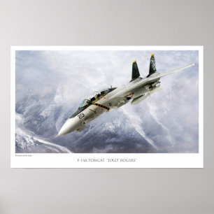 POSTER F-14A TOMCAT VF-84 JOLLYS ROGERS