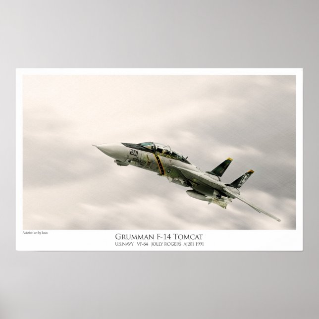 POSTER F-14A TOMCAT VF-84 JOLLYS ROGERS (Devant)