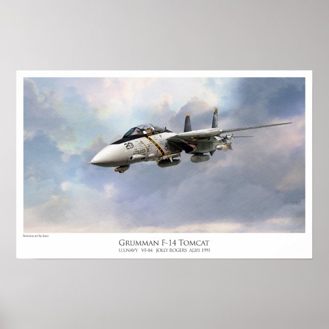 POSTER F-14A TOMCAT VF-84 JOLLYS ROGERS (Devant)