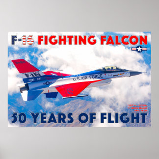 POSTER F-16 COMBATTRE FALCON - 50 ANS !