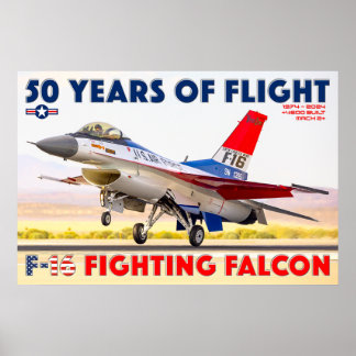 POSTER F-16 COMBATTRE FALCON - 50 ANS !