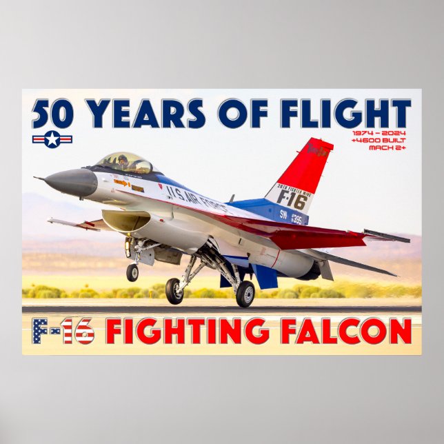 POSTER F-16 COMBATTRE FALCON - 50 ANS ! (Devant)