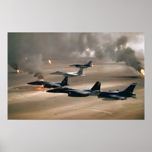 Poster F-16 Falcons et aigles F-15