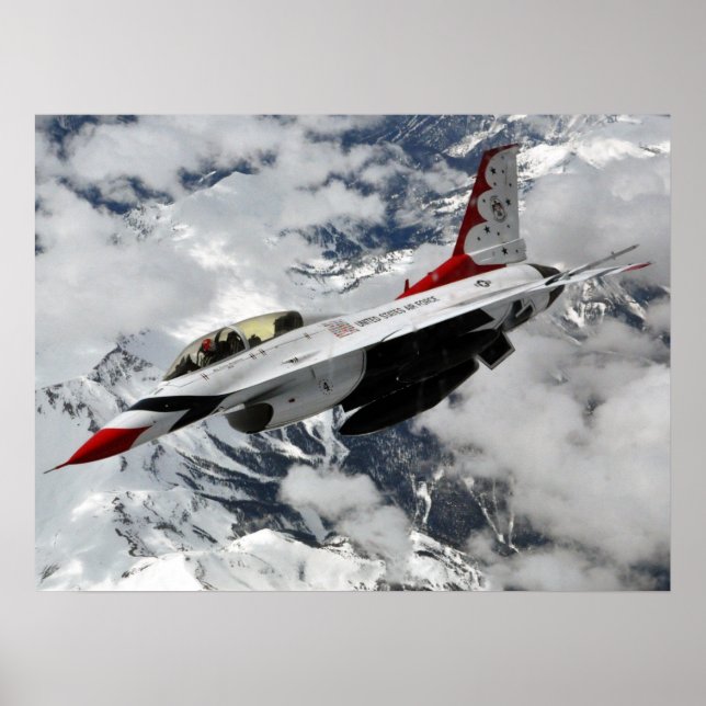 Poster F-16 Faucon de combat Thunderbird (Devant)