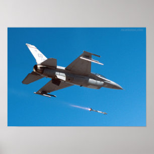 Poster F-16 Faucon lance un missile