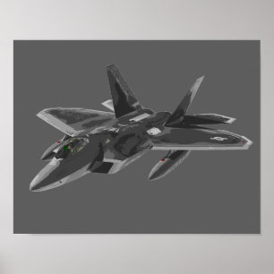 Poster F 22 Raptor Aéronefs de chasseurs furtifs