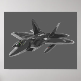 Poster F 22 Raptor Aéronefs de chasseurs furtifs