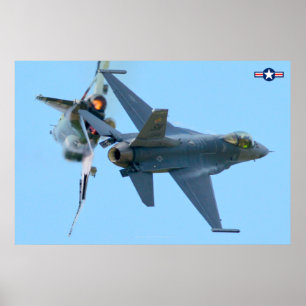 Poster F-4 PHANTOM et F-16 FALCON DE COMBAT