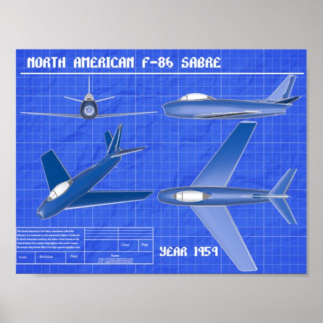 Poster F-86 Sabre nord-américain (Devant)