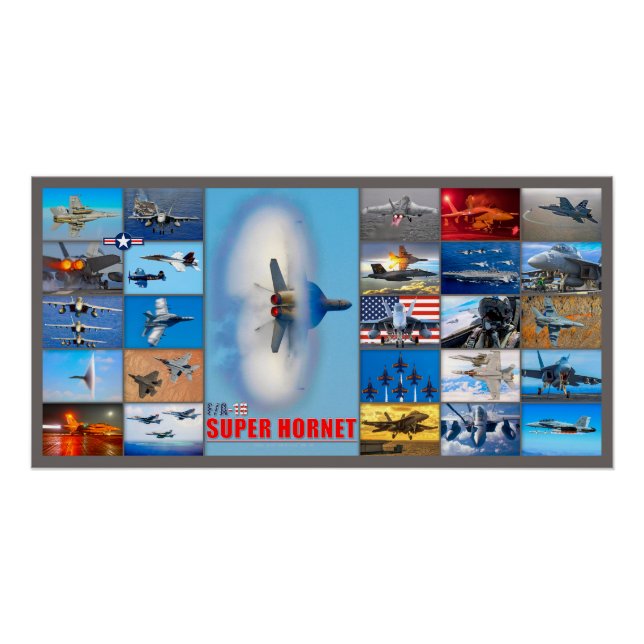 POSTER F/A-18 SUPER HORNET "MONTAGE" (Devant)