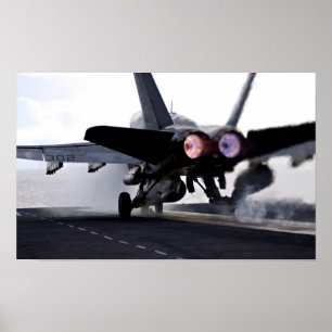 Poster F/A-18C Décollage après-feu Hornet