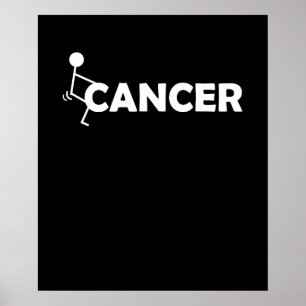 Poster F Cancer Funny Stick figure Vis Hump It