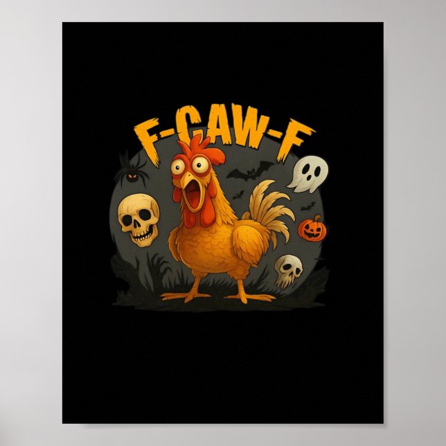 Poster F-Caw-F Chicken Classic Minimal Clean (Devant)