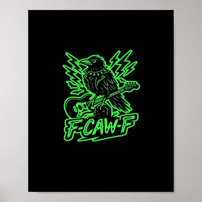 Poster F-Caw-F Chicken Classic Minimal Clean (Devant)
