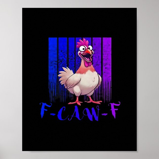 Poster F-Caw-F Chicken Classic Simple Clean (Devant)