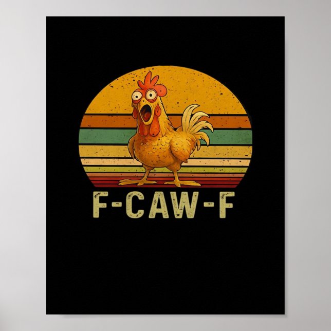 Poster F-Caw-F Chicken Essential Retro Classic (Devant)