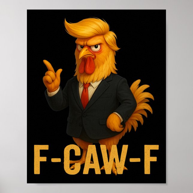 Poster F-caw-f Citation de l'humour de poulet drôle Mème  (Devant)