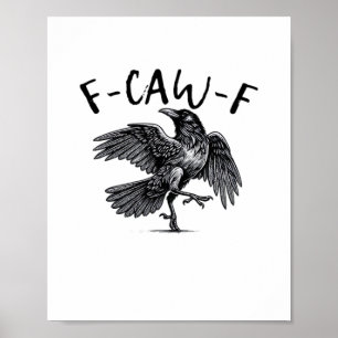 Poster F Caw F Corbeau Style Rétro Classique