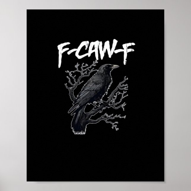 Poster F-Caw-F Funny Crow Minimal Clean (Devant)