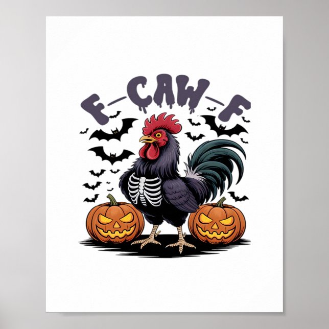 Poster F-Caw-F Humor Crow Funny Gothic (Devant)