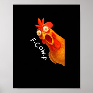 Poster F-Caw-F Poulet Essentiel Minimaliste Propre