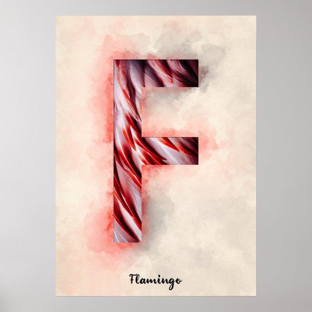 Poster F est pour le Flamant rose (Devant)