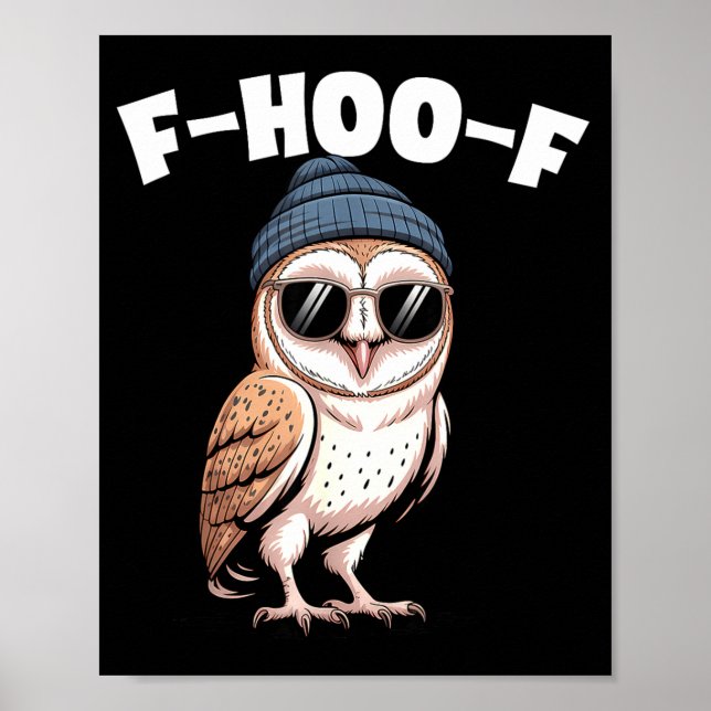 Poster F-hoo-f Funny Bird Meme Graphic  (Devant)