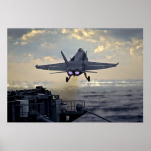 Poster FA-18 décolle de l'USS Stennis