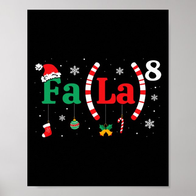 Poster Fa (la)8 Funky Christmas Père Noël Fa La Math Ense (Devant)