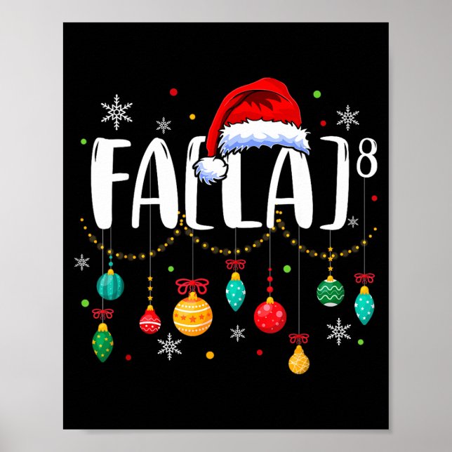 Poster Fa (la) 8 Funny Christmas Santa Fa La Math Teacher (Devant)