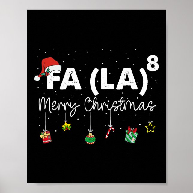 Poster Fa (la)8 Noël Funny Père Noël Fa La Math Enseignan (Devant)