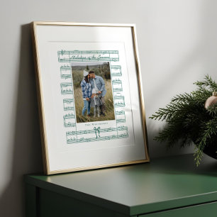 Poster Fa La La Bow Feuille Vintage Musique Note Famille