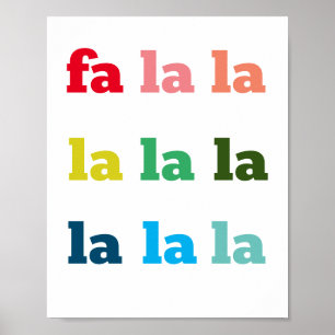 Poster Fa La La La Art Imprimer Noël Carol Fun