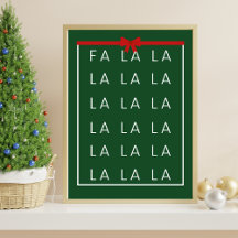 Fa La La La - Mur de Noël amusant et élégant Impri