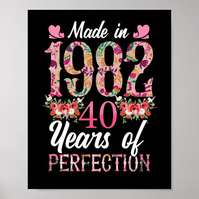 Poster Fabriqué En 1982 40 Ans 40ème 40 Année De Perfecti (Devant)