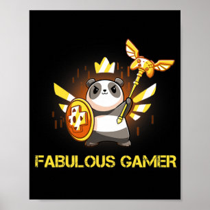 Poster Fabrique Gamer Funny Panda Gamer jeu vidéo