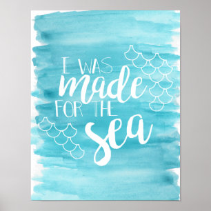 Poster Fabriqué Pour L'Affiche D'Aquarelle De Mer