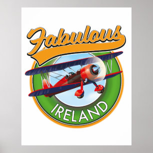Poster fabuleux patch de voyage en Irlande.