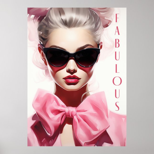 Poster Fabulous Fashion Model Pink Bow (Front)