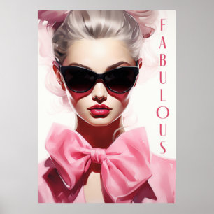 Poster Fabulous Mode Modèle Bow rose