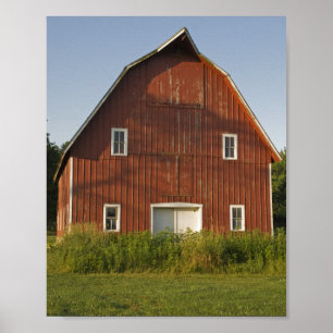 Poster Façade de grange rouge