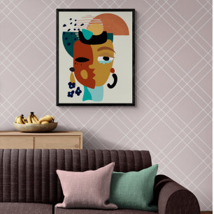 Poster Face 2 face Boho Abstrait