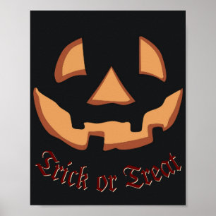 Poster Face citrouille pour Halloween