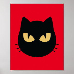 Poster Face de chat noir